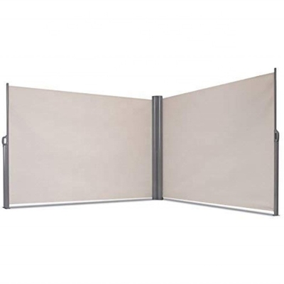 Patio Double Retractable Side Screen Awning dengan Manual Operation Polyester Material