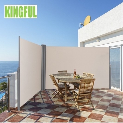 Patio Double Retractable Side Screen Awning dengan Manual Operation Polyester Material