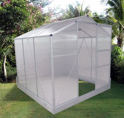 Aluminium Berukuran Menengah Rumah Kaca Diobati Panas Diobati Tekanan Jenis Kayu untuk Pertumbuhan Tanaman