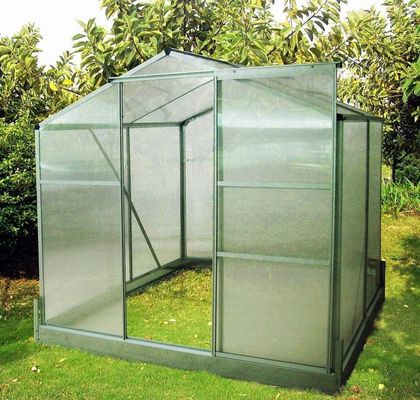 Aluminium Berukuran Menengah Rumah Kaca Diobati Panas Diobati Tekanan Jenis Kayu untuk Pertumbuhan Tanaman