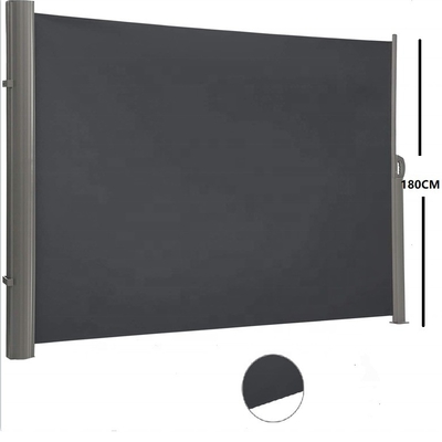 Aluminium abu-abu 200*300cm Tirai sisi yang bisa ditarik untuk taman dan teras luar