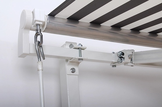 Polyester Folding Arm Retractable Awning untuk Teras Manual Operasi dan tahan UV