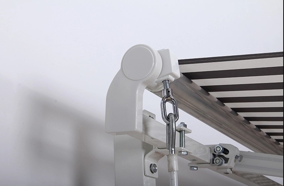Polyester Folding Arm Retractable Awning untuk Teras Manual Operasi dan tahan UV