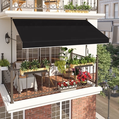 Manual Operasi Balkon Clamp Awning 300cm lebar dengan tangan engsel dan tinggi diatur