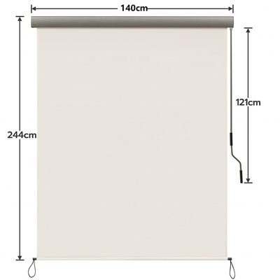 Balkon Matahari dan privasi Perlindungan Mekanisme Keranjang Tangan Vertikal Outdoor Roller Blind