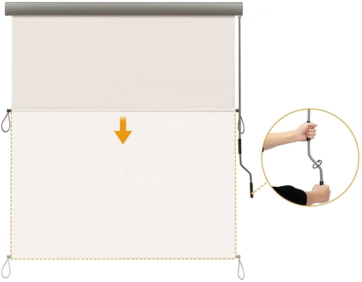 Balkon Matahari dan privasi Perlindungan Mekanisme Keranjang Tangan Vertikal Outdoor Roller Blind
