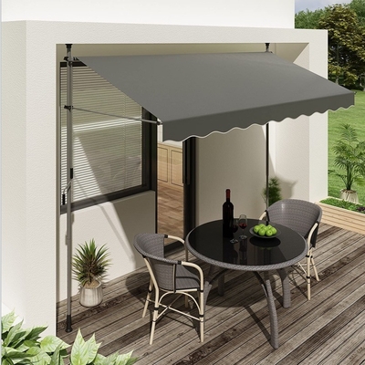 Aluminium Frame Manual Retractable Patio Awning untuk Balkon Tinggi dan Kemiringan disesuaikan