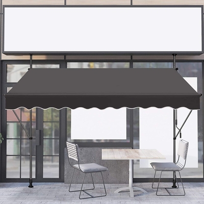 Aluminium Frame Manual Retractable Patio Awning untuk Balkon Tinggi dan Kemiringan disesuaikan