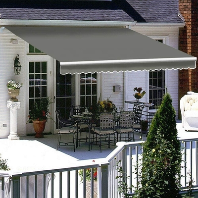Wall Bracket 3x2m Retractable Manual Awning Window Door Sun Shade Canopy dengan Fittings dan Crank Handle
