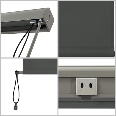 Perlindungan UV Drop Awning dengan Hand-Crank Box untuk Balkon dan Patio Vertikal Awning
