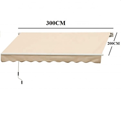 Awning toko balkon halaman dengan gagang engsel manual dan finishing layar berlapis PU