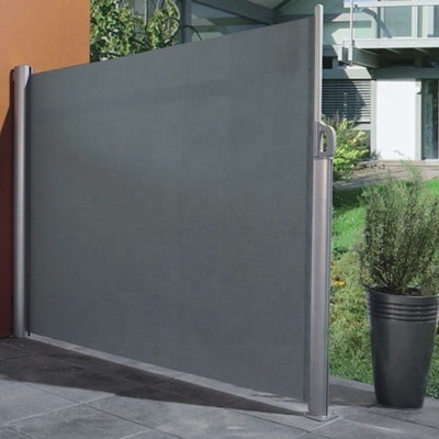 Pintu sisi yang bisa ditarik untuk Patio Luar Ruang Grey Polyester Sail Material Privacy Walls