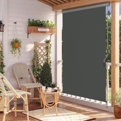 Outdoor Roller Blind Screen Shade Awning dengan Powder Coating Sail Finishing 160*250cm
