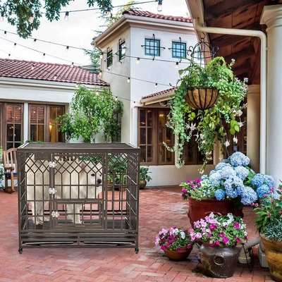 Modern Style Pet Dogs Cage Heavy Duty Steel Dog Kennel untuk ukuran sedang hingga besar