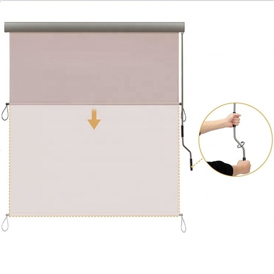 Aluminium Frame Manual Operation Sunscreen Awning untuk Jendela Vertikal dan Roller Blind