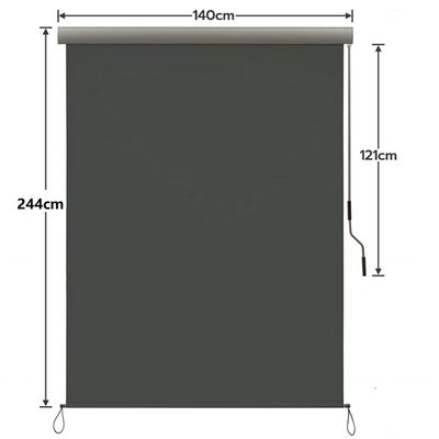 1.6m*2.5m Bahan layar poliester yang bisa ditarik air tahan sinar matahari drop vertical awning