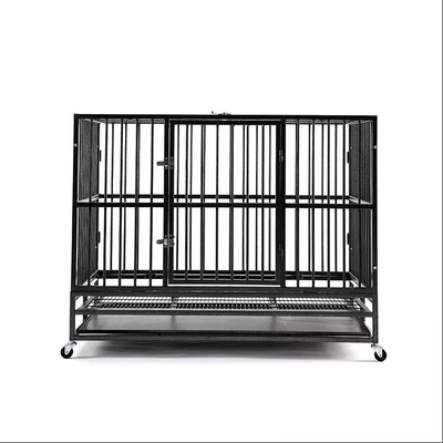 Hitam 38 Inci Heavy Duty Pet Cage untuk Anjing Besar dan Menengah Desain Bergaya