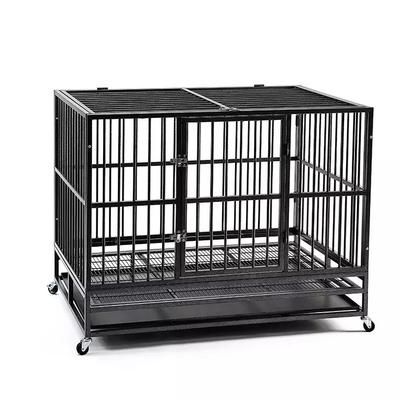 Hitam 38 Inci Heavy Duty Pet Cage untuk Anjing Besar dan Menengah Desain Bergaya