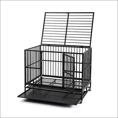 Hitam 38 Inci Heavy Duty Pet Cage untuk Anjing Besar dan Menengah Desain Bergaya