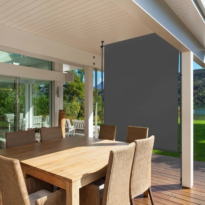 Outdoor 120 x 270 cm Polyester Sail Extendable Opaque Vertical Awning dengan Crank Hand