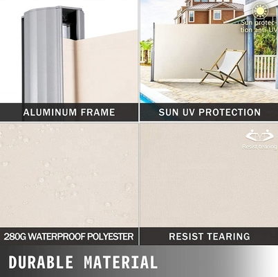 Aluminium Extendable Sun Protection Screen untuk Balkon Patio dan Taman 160*300cm