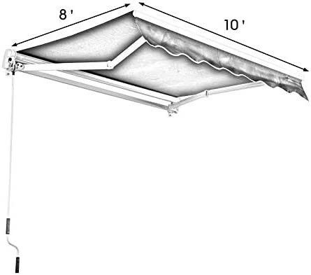 Frame Aluminium Lapisan Serbuk Outdoor Awning Retractable 250*200 cm Awning Matahari Manual
