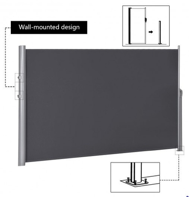 Aluminium yang dapat diperpanjang Patio Side Screen Awning for Garden Privacy Divider 300CM Panjang