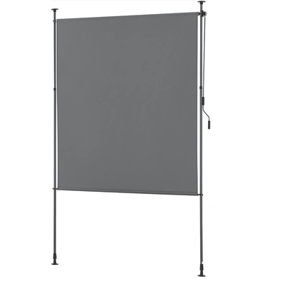 Powder Coated Vertical Awning 150*270cm untuk Privacy Screen dan Sun Protection dalam warna abu-abu gelap