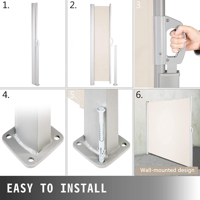 Aluminium Pole Side Awning Retractable Folding Screen untuk Patio/Terrace/Backyard Privasi