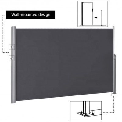 160x300cm Taman Sun Shade Canopy Awnings retractable untuk operasi manual Patio Side