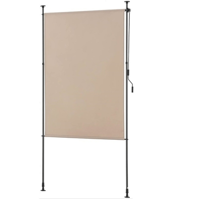 Powder Coated 200x270cm Vertical Awning Water Resistant Grey Fabric untuk Balkon Garden