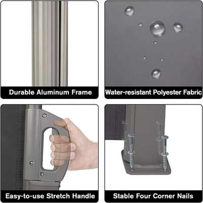Powder Coating Sail Finishing Retractable Side Awning untuk dinding privasi halaman luar