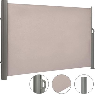 Tinggi 160cm Retraktable Patio Screen Frame Grey 63x118inch Privacy Screen untuk Taman
