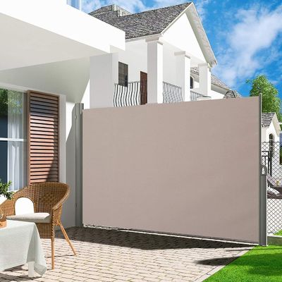 Tinggi 160cm Retraktable Patio Screen Frame Grey 63x118inch Privacy Screen untuk Taman