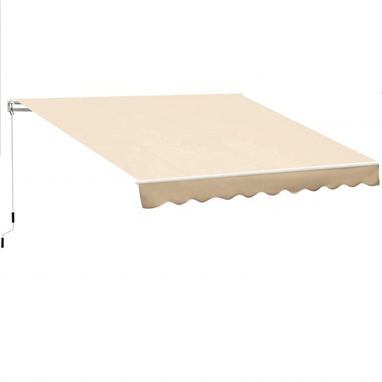 Awning toko balkon halaman dengan gagang engsel manual dan finishing layar berlapis PU