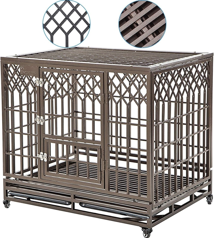 Modern Style Pet Dogs Cage Heavy Duty Steel Dog Kennel untuk ukuran sedang hingga besar