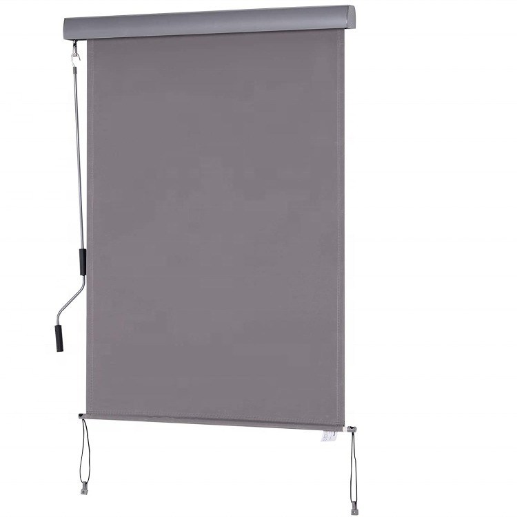 1.6m*2.5m Bahan layar poliester yang bisa ditarik air tahan sinar matahari drop vertical awning